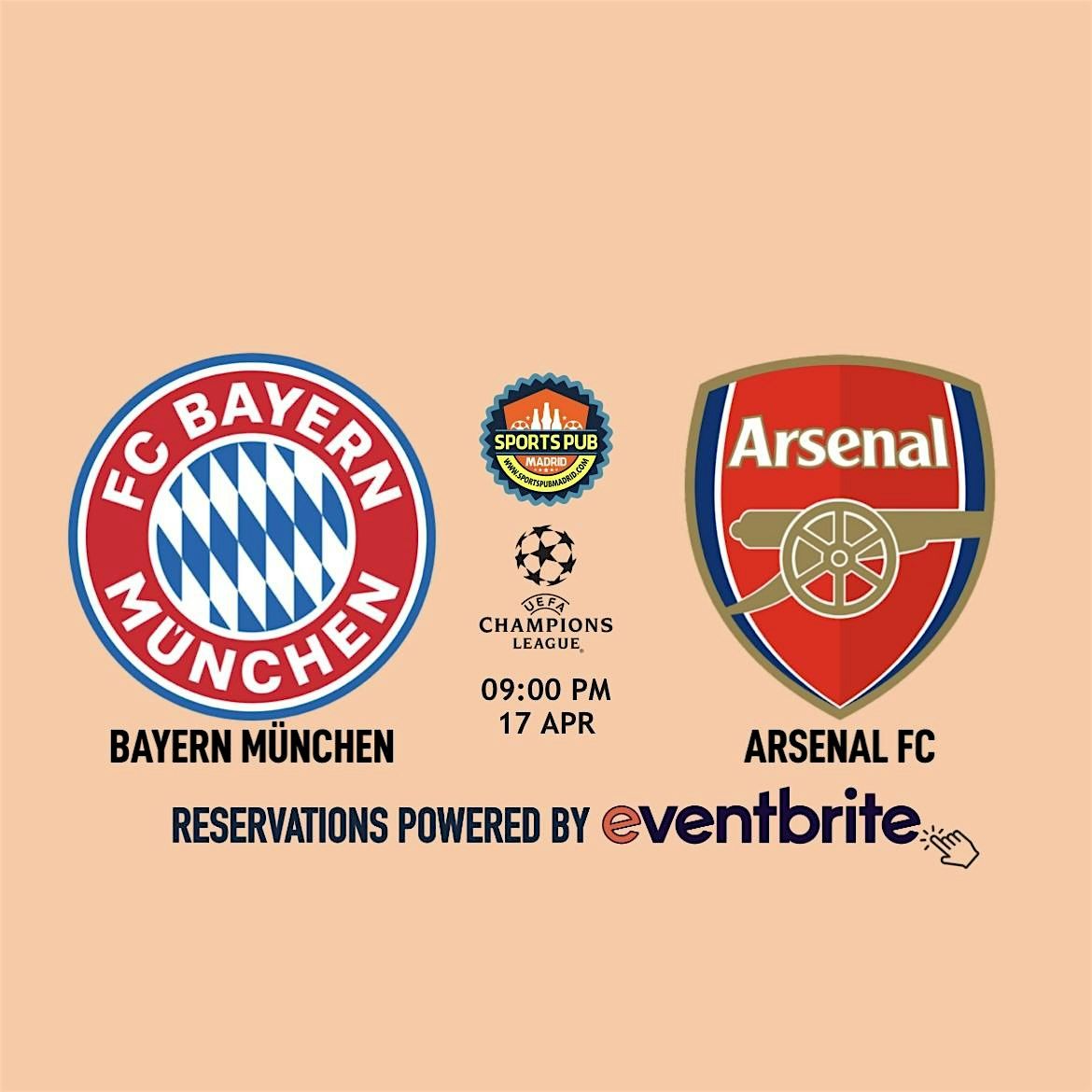 Bayern Munich v Arsenal  | Champions League - Sports Pub La Latina