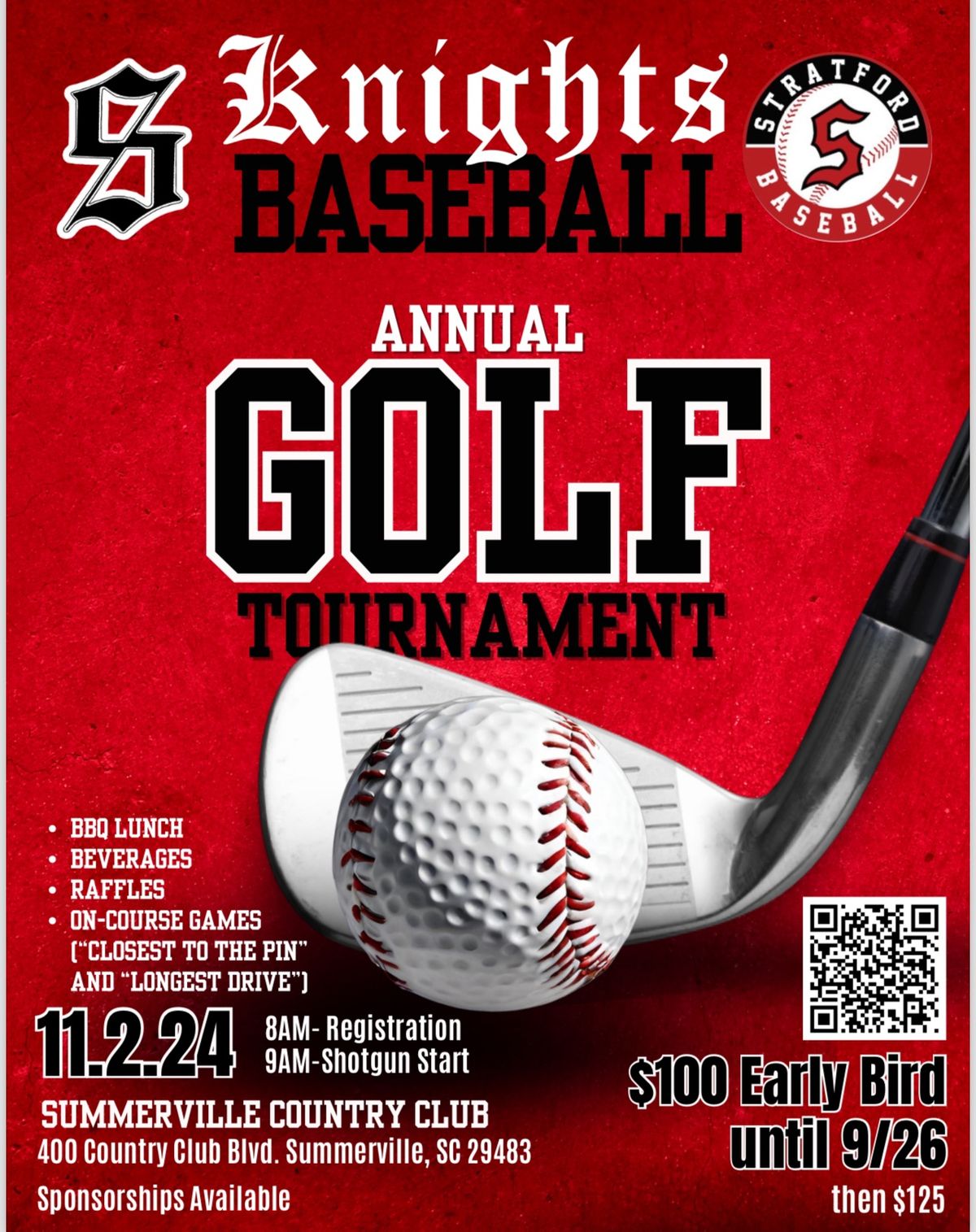 Stratford Golf Tournament Fundraiser for Baseball program 