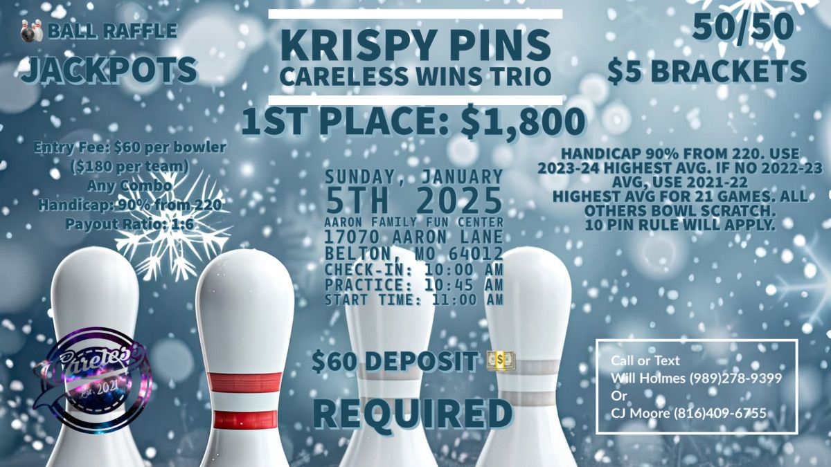 KRISPY PINS CARELESS WINS TRIO \ud83c\udfb3 