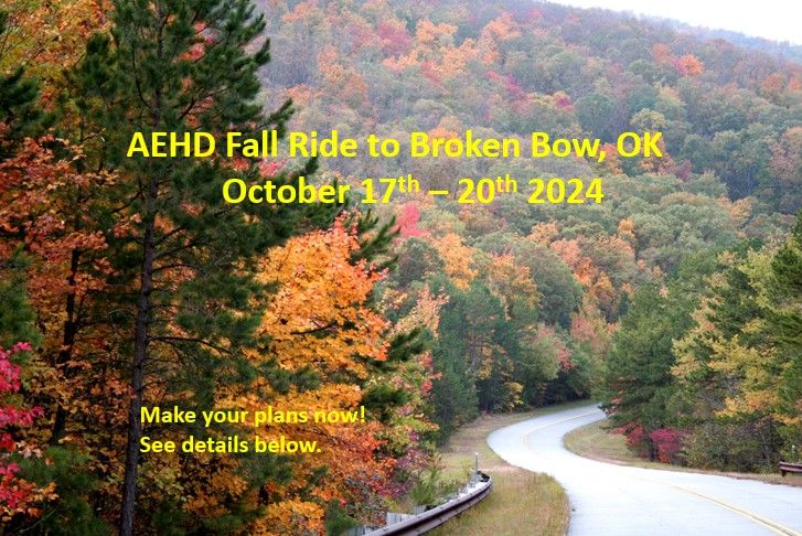 AEHD Fall Ride to Broken Bow, OK