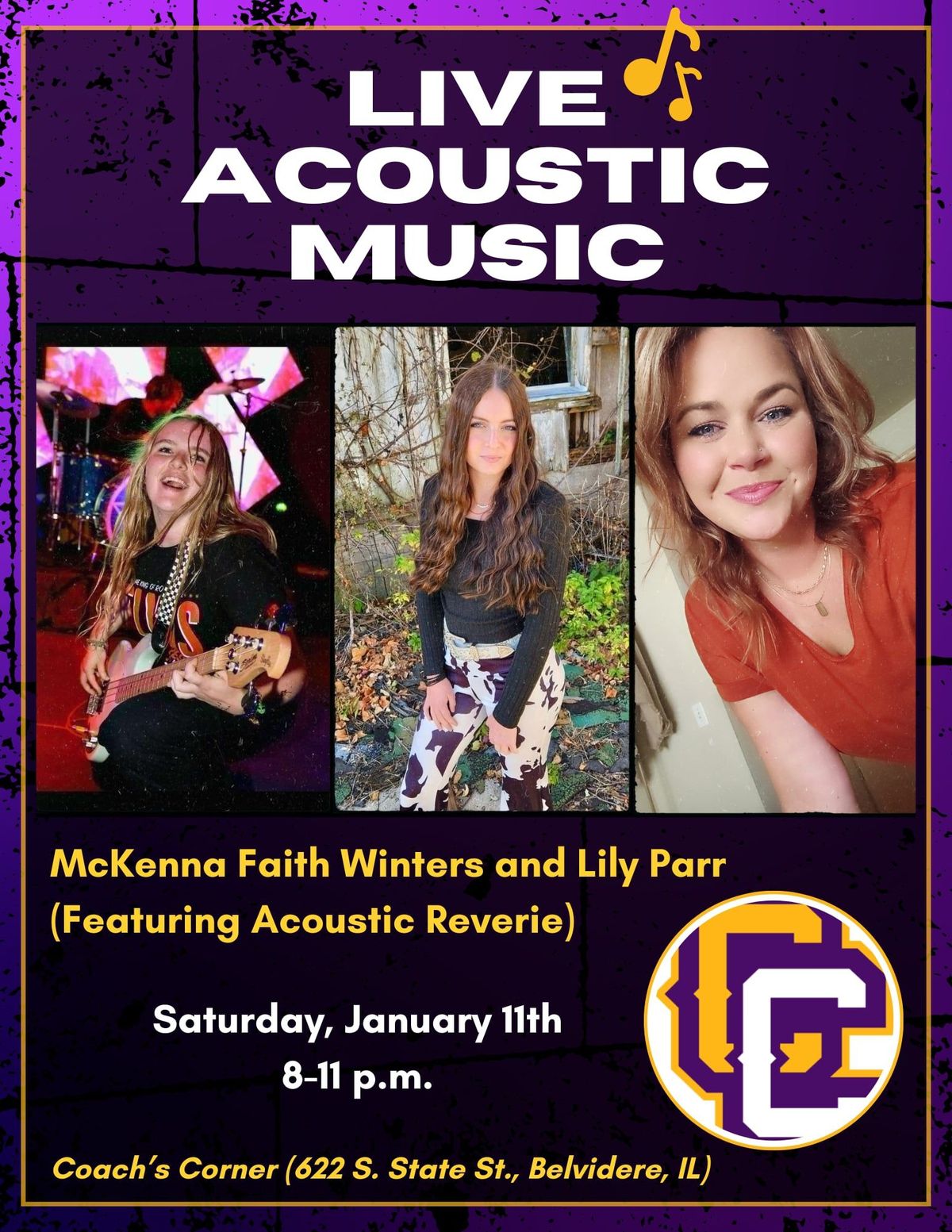 McKenna Faith Winters and Lily Parr (Featuring Acoustic Reverie) at Coach's Corner!