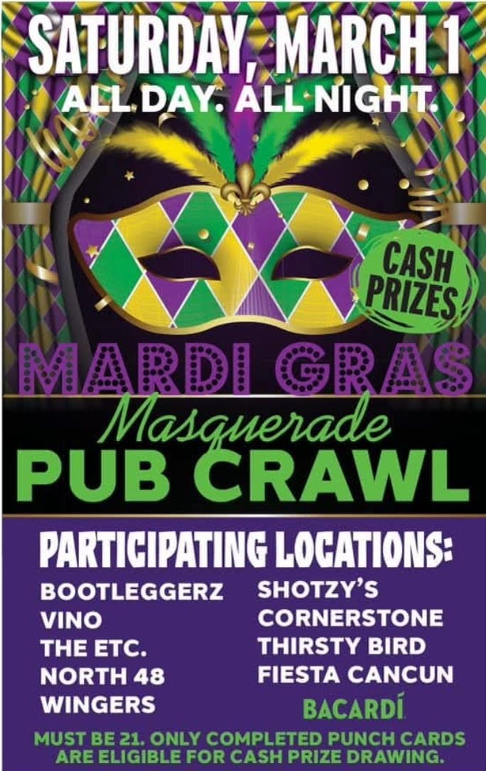  Mardi Gras Masquerade Pub Crawl