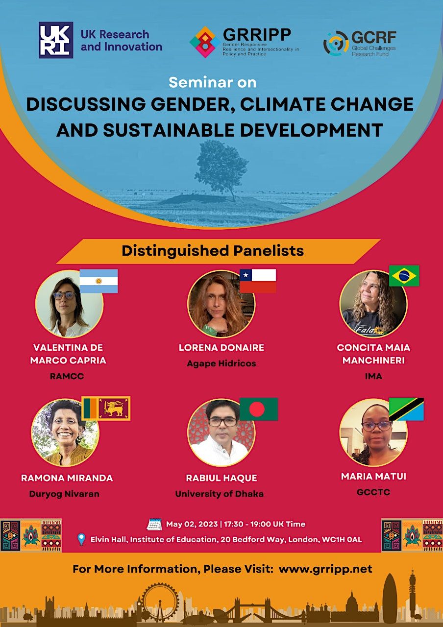 Gender, climate change and sustainable development, Elvin Hall, London