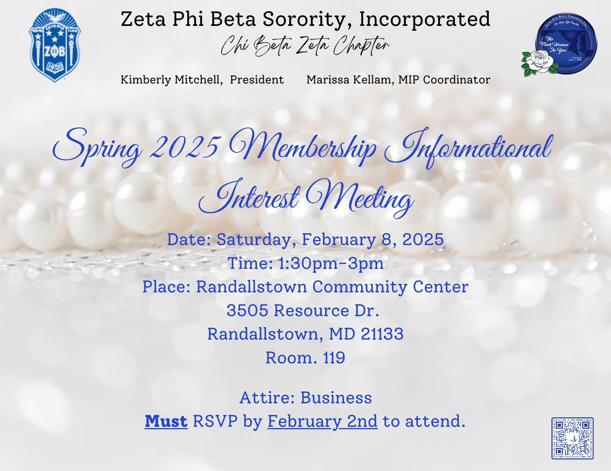 Spring 2025 Membership Informational Interest Meeting