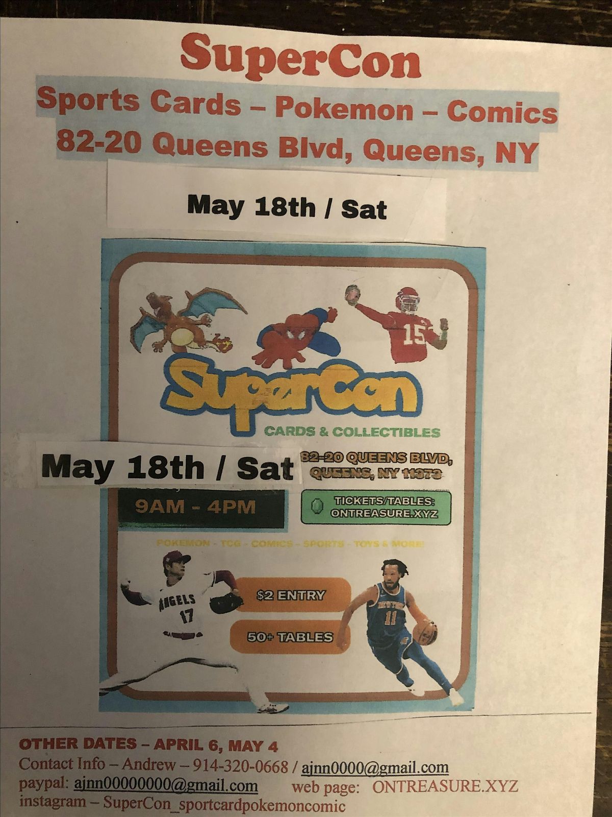 SuperCon -  Sports Cards \/ Pokemon \/ Comics  - Sat\/May 18th \/ Queens, NY
