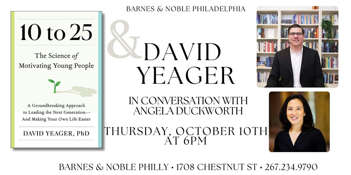 David Yeager Discusses 10 to 25 at B&N - Philadelphia