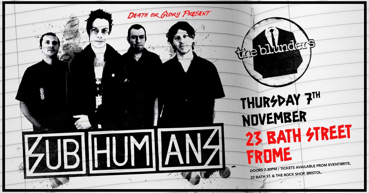 Subhumans \/ The Blunders \/ Virus Live at 23 Bath Street Frome