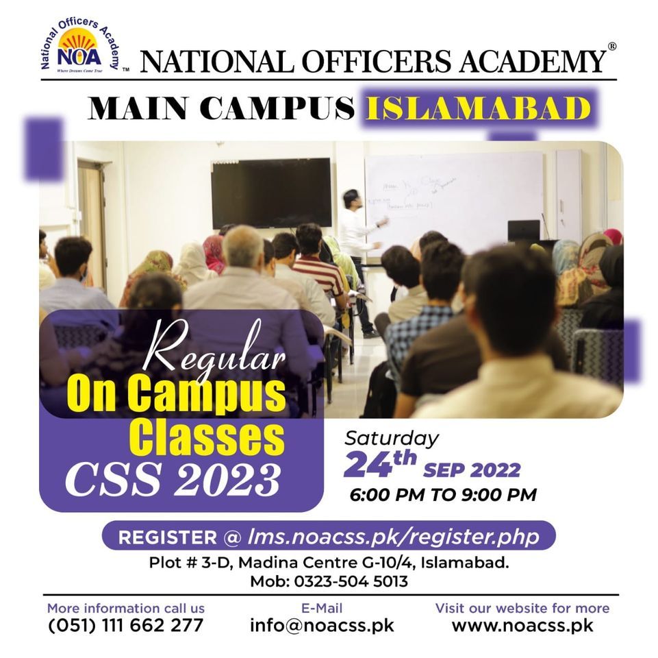 CSS2023 Preparation at NOA Islamabad