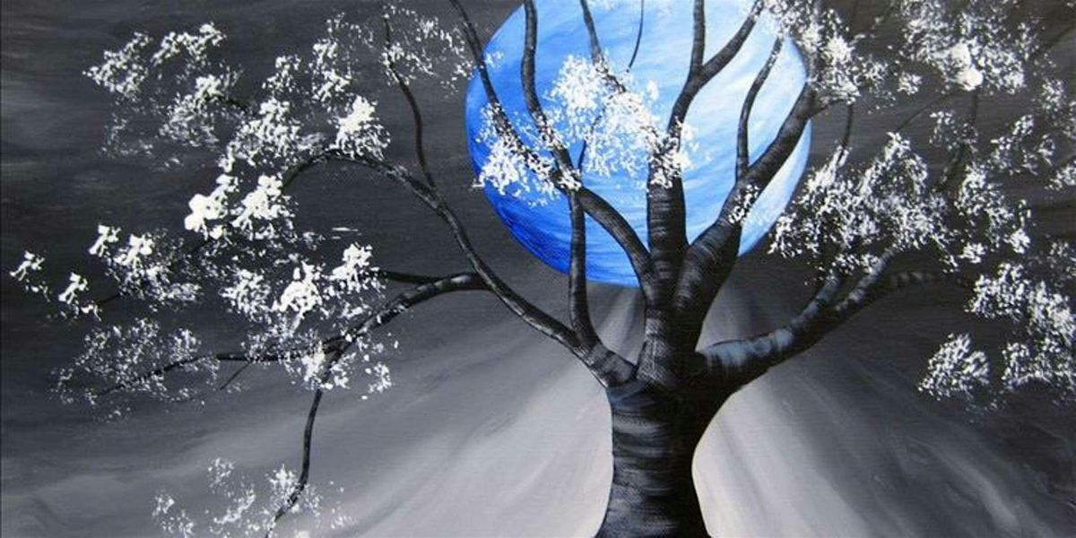 Mellow Tree and Blue Moon - Paint and Sip by Classpop!\u2122