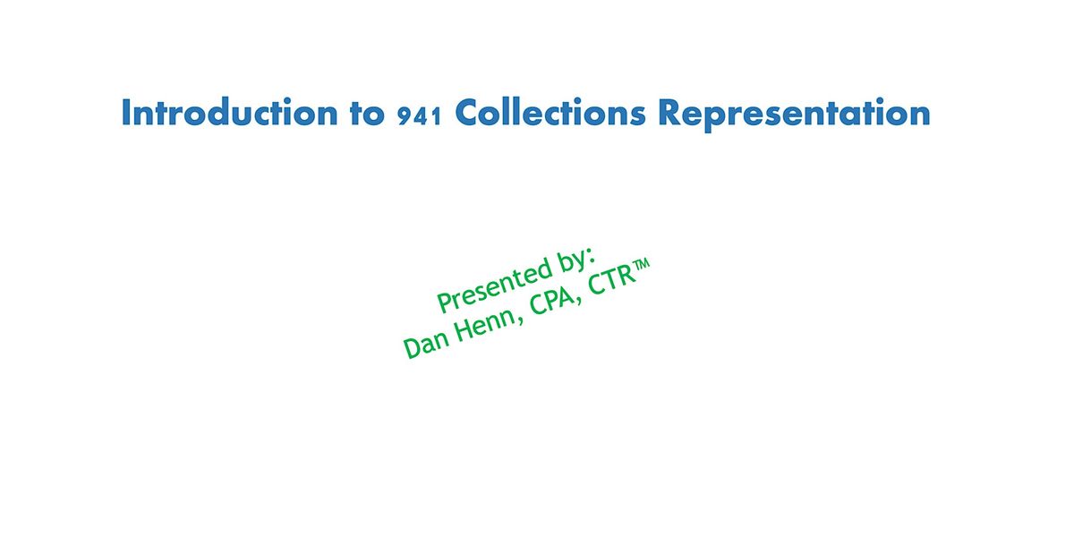 Introduction to 941 Collections Representation