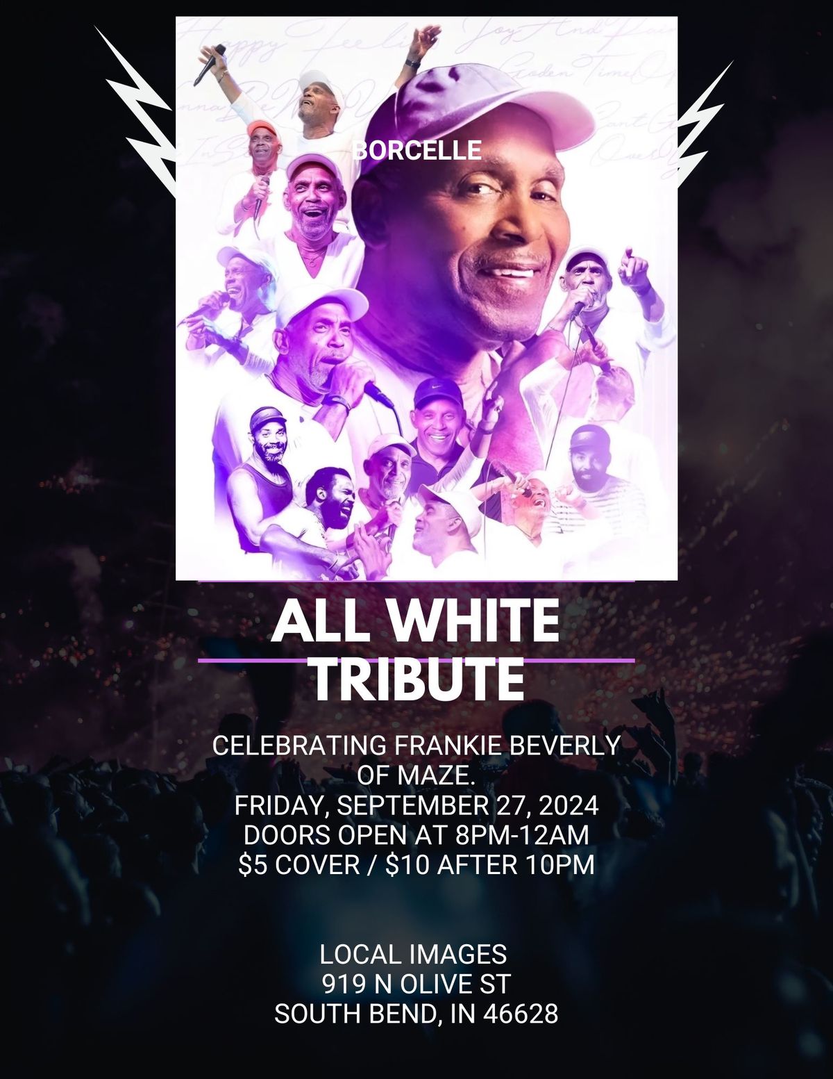 ALL WHITE TRIBUTE TO FRANKIE BEVERLY OF MAZE 