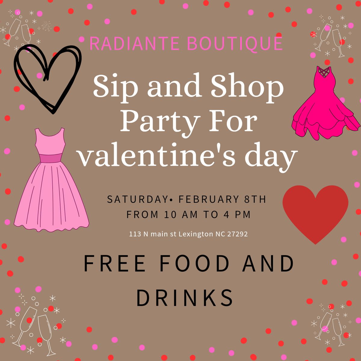 Sip and shop party for valentine's day 