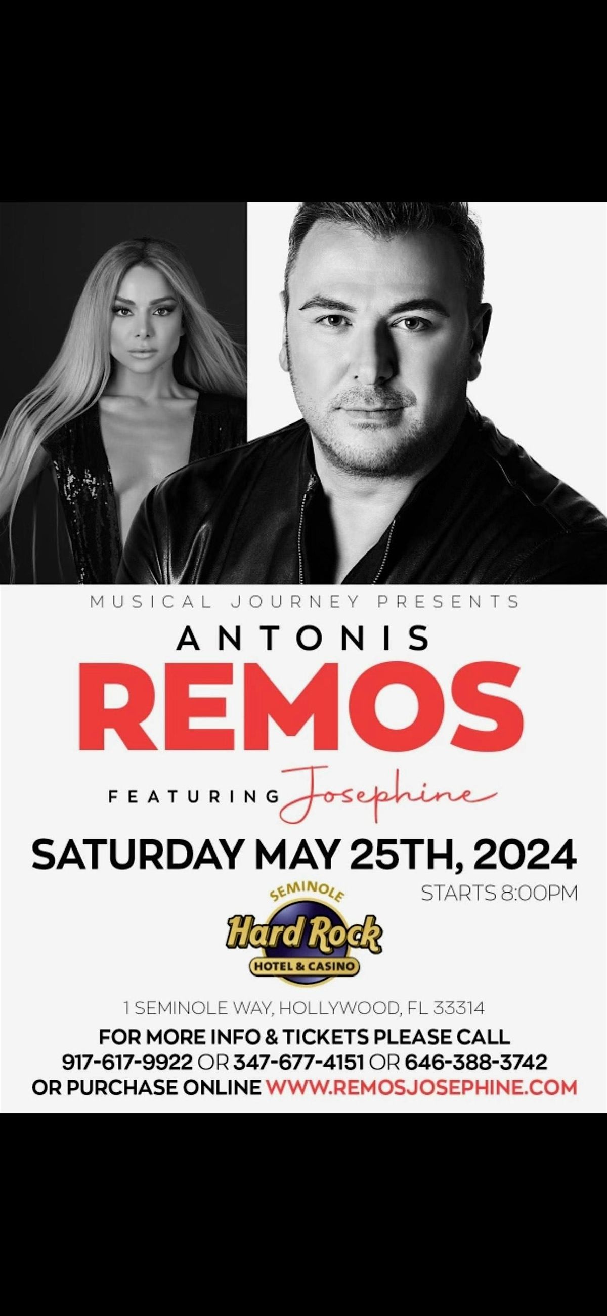 Antonis Remos feat. Josephine- Hard Rock Live in Hollywood, Fla
