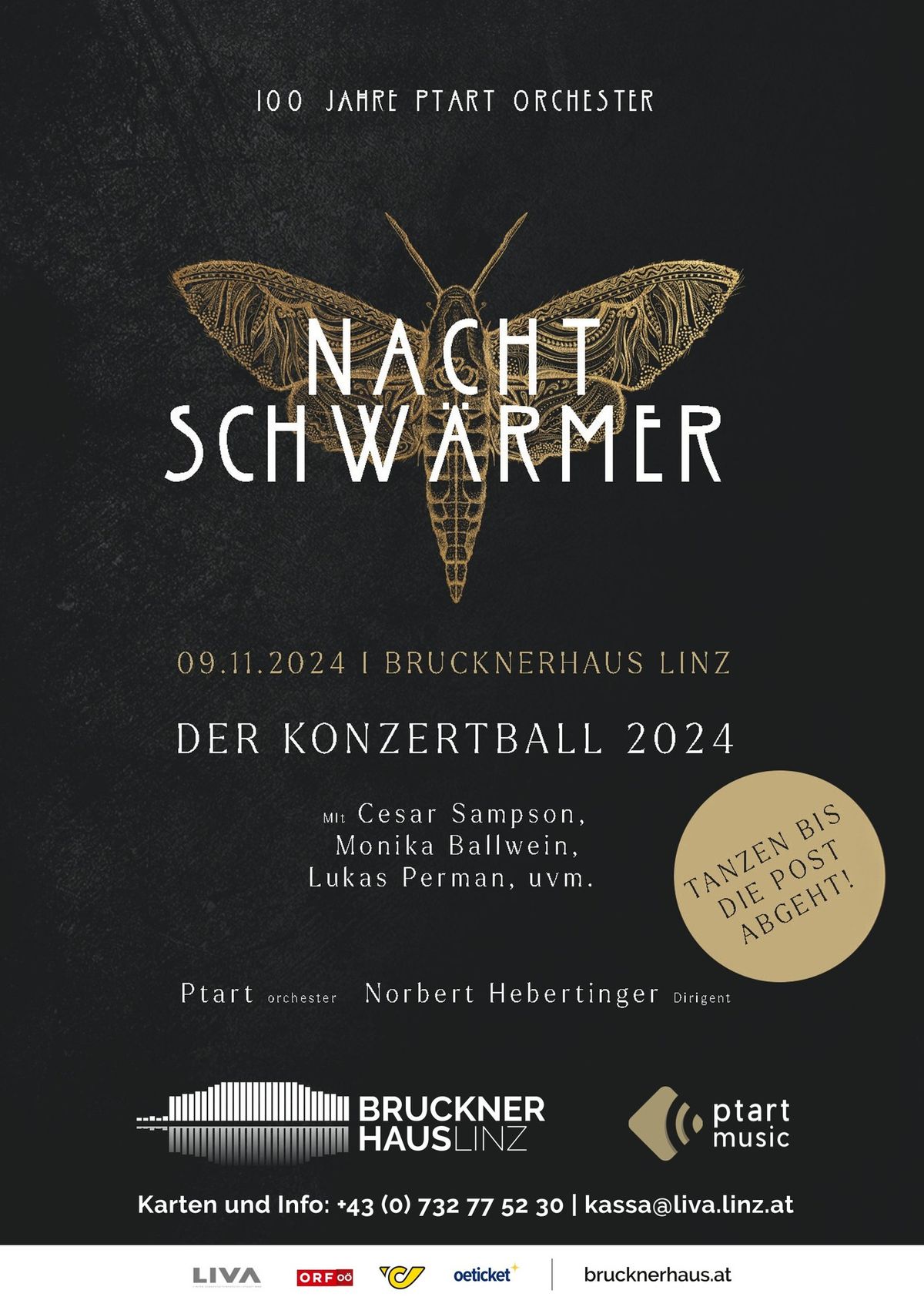 100 Jahre ptArt Orchester "Nachtschw\u00e4rmer" - Der Konzertball im Brucknerhaus Linz