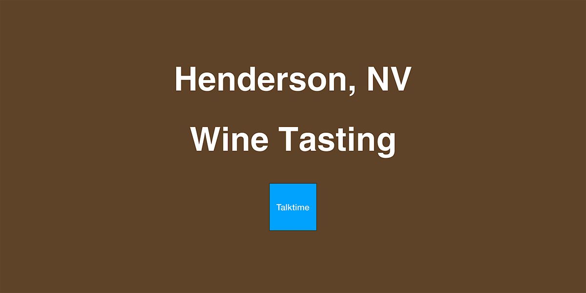 Wine Tasting - Henderson