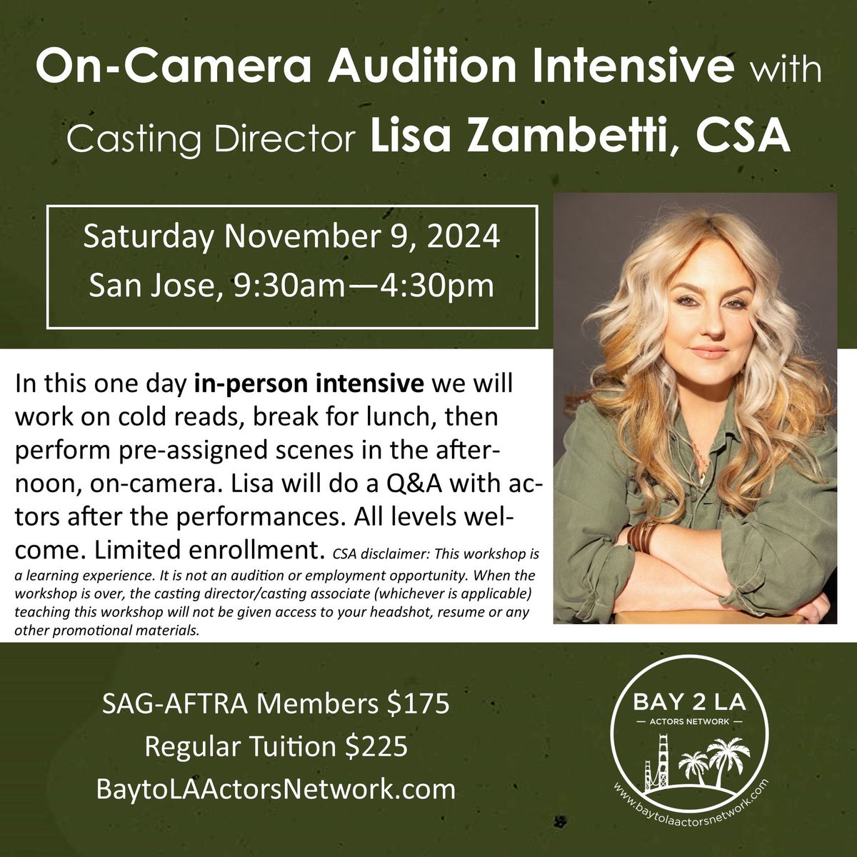 On Camera Audition Intensive with Lisa Zambetti, CSA