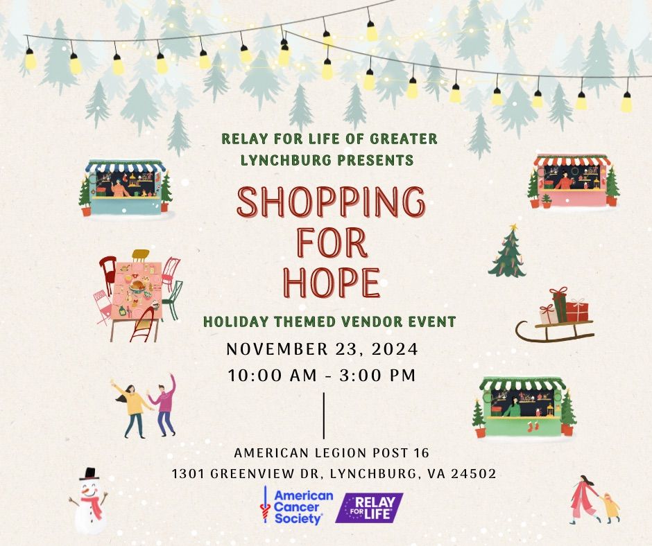 SHOPPING FOR HOPE: VENDOR EVENT \ud83c\udf84