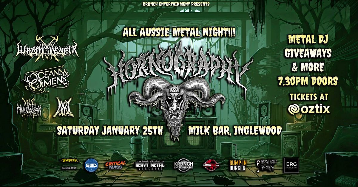 Hornography: Aussie Metal Night w\/ Wrath Of Fenrir, Oceans & Omens, Vile Mutilation, Toxik Volcano