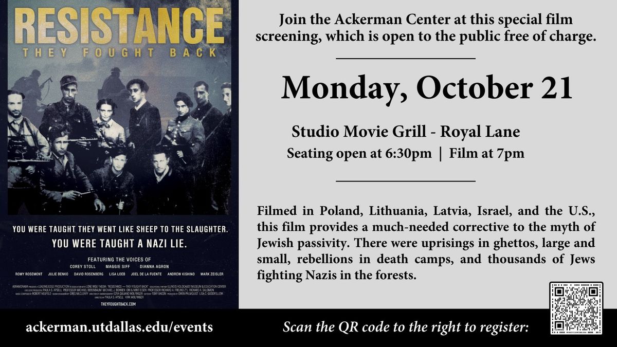 Special Screening of Resistance - They Fought Back