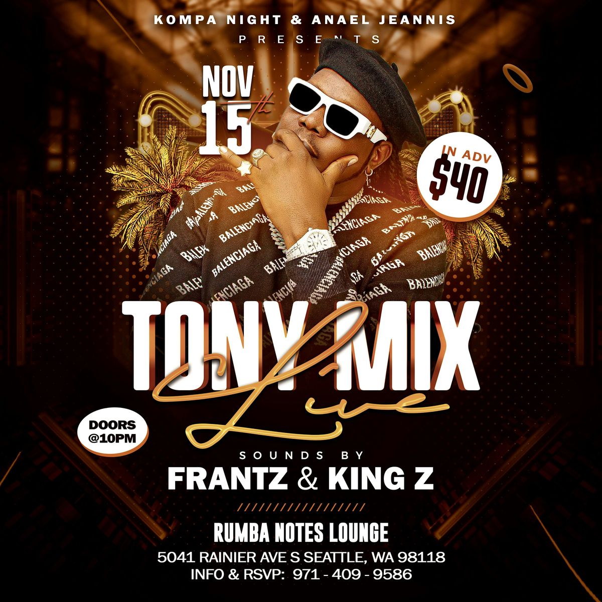 Kompa Night Presents \u201cTony Mix\u201d Live