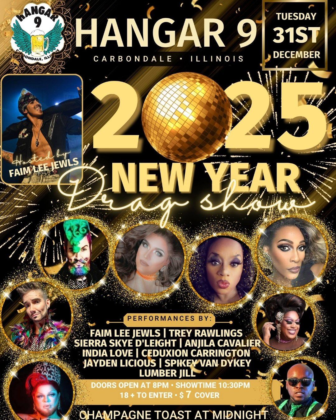 NYE 2025 DRAG SHOW \ud83c\udf89\ud83e\udd42 @ Hangar 9 (HANGAR 9'S LAST EVENT EVER)