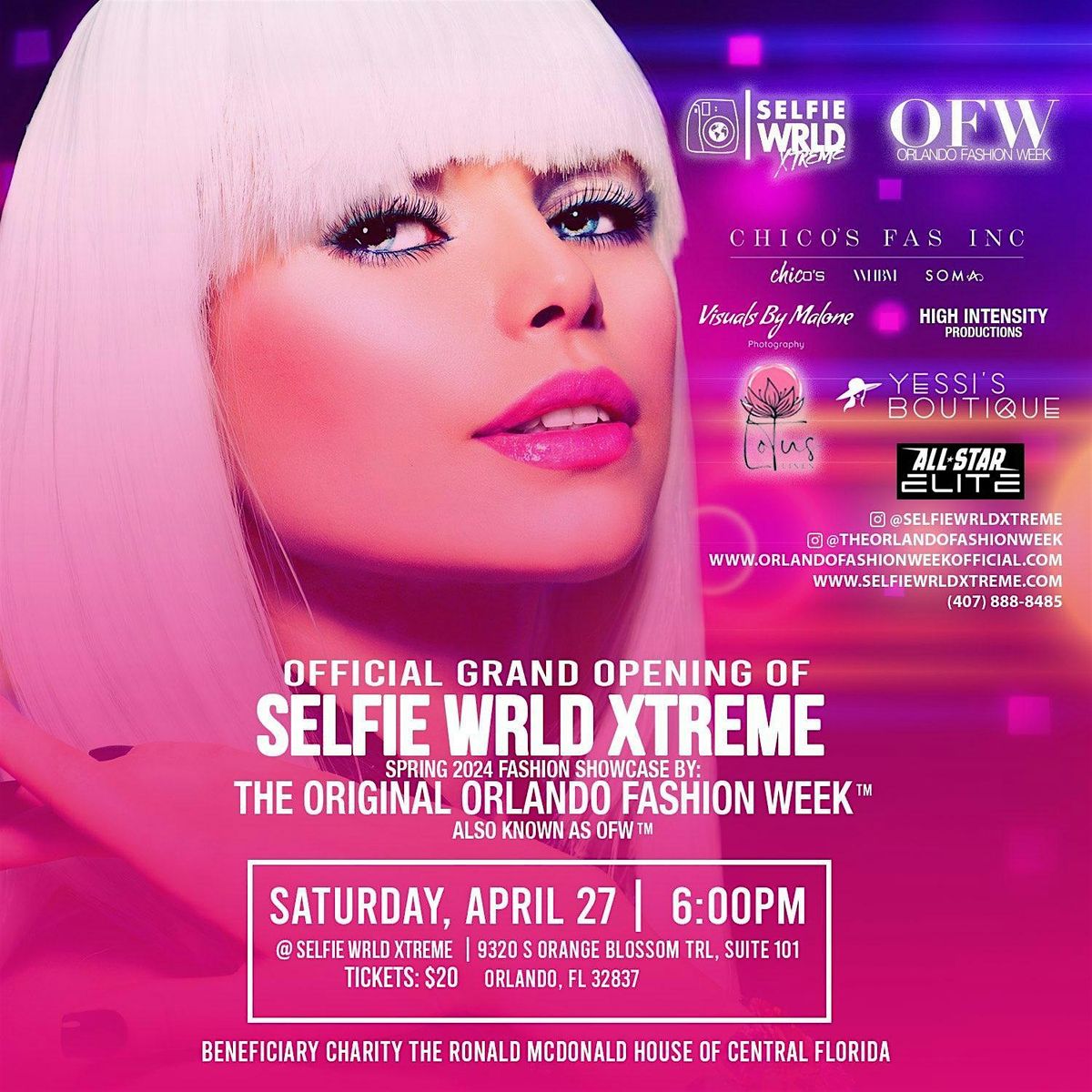 Selfie WRLD Xtreme Official Grand Opening featuring Orlando Fashion Week