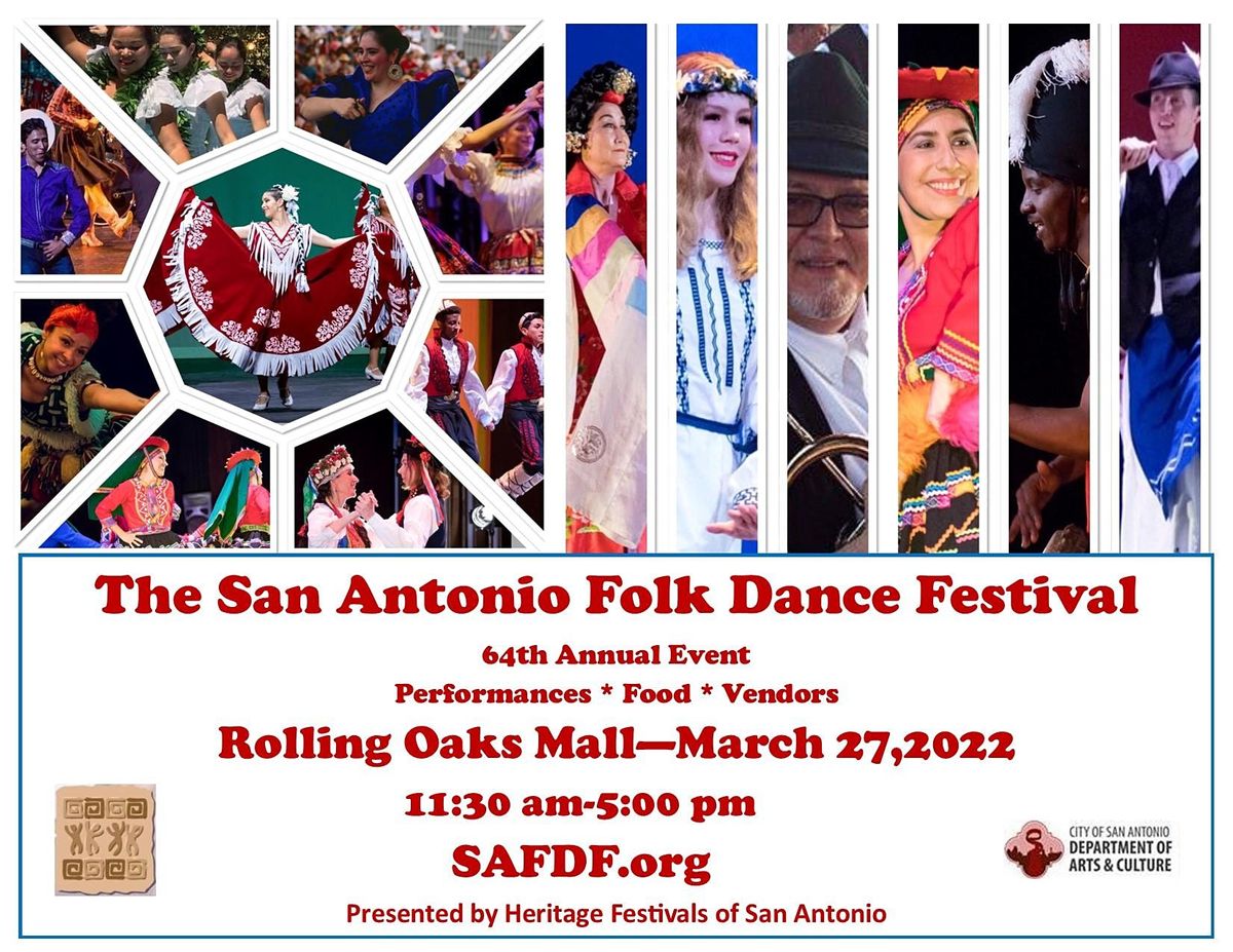 64th San Antonio Folk Dance Festival Performances-FREE @Rolling Oaks Mall