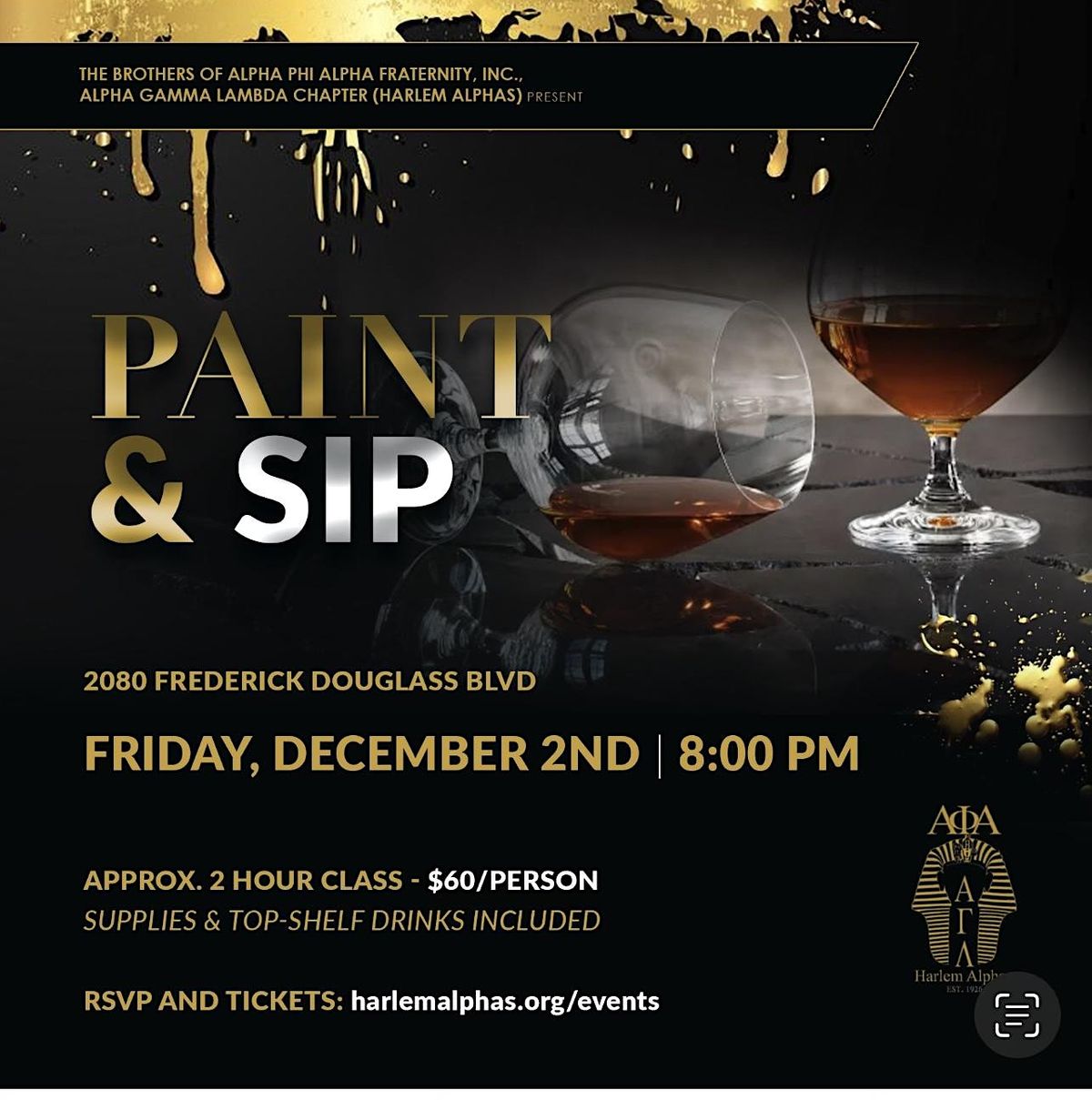 Paint & Sip A Night with The Harlem Alphas, Paint 'N Pour, New York, 2 December 2022
