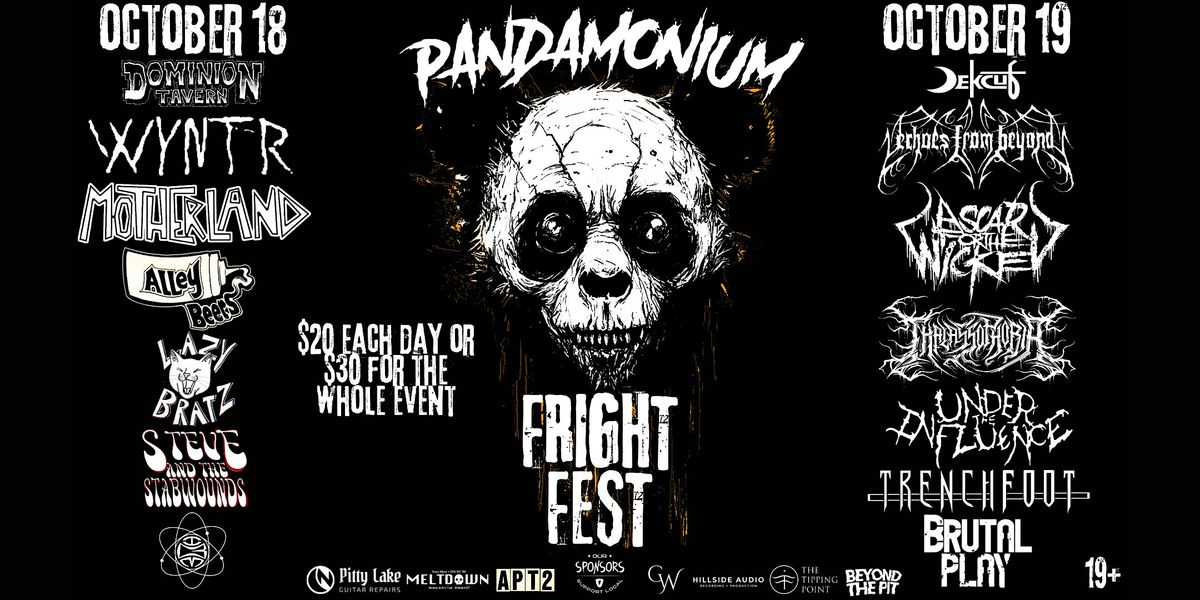 PANDAMONIUM WELCOMES YOU TO FRIGHT FEST!