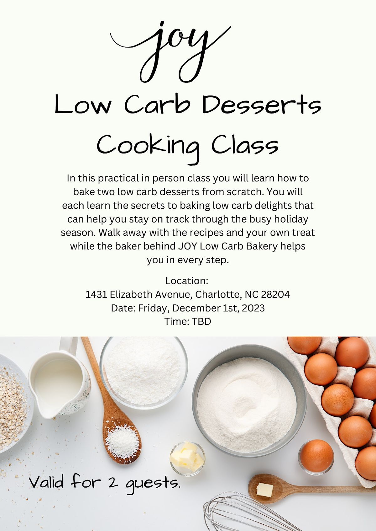 Low Carb  Dessert Cooking Class