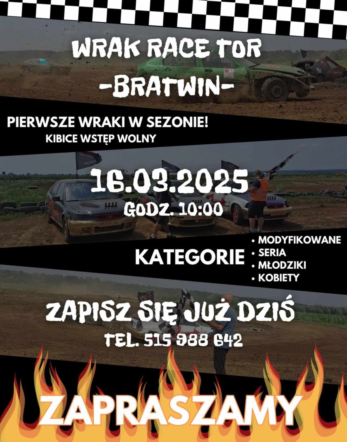 Rozpocz\u0119cie sezonu Wrak Race Tor Bratwin