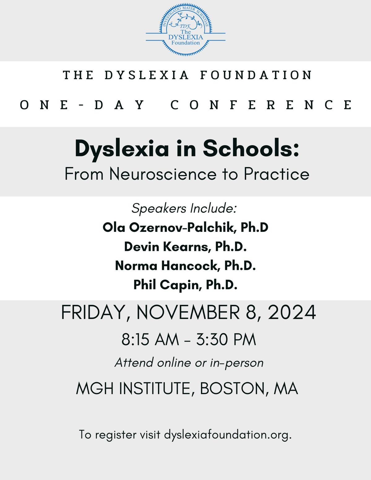 The Dyslexia Foundation Fall Conference