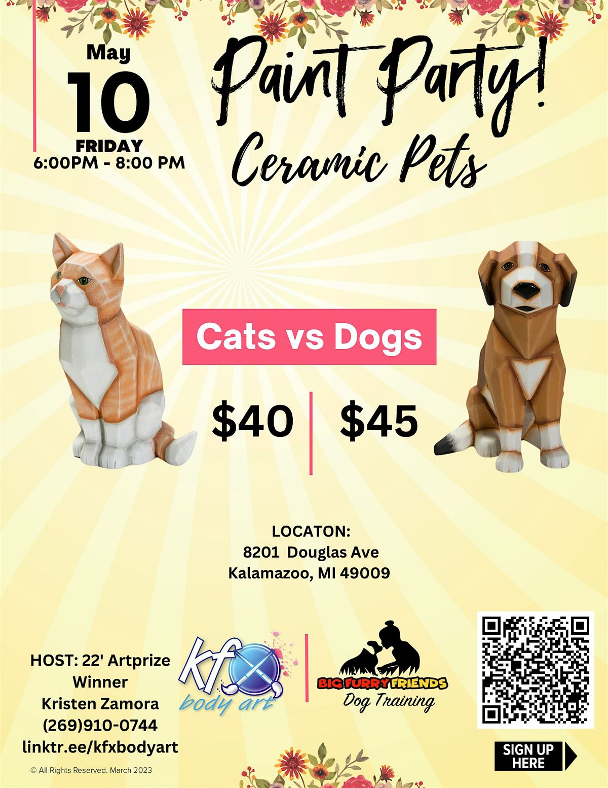 Cats vs Dogs  Ceramic Pet Paint Party