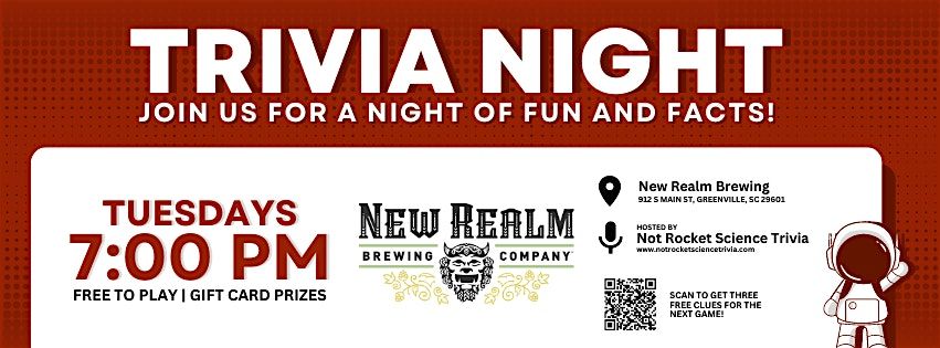 New Realm Brewing Trivia Night in Greenville