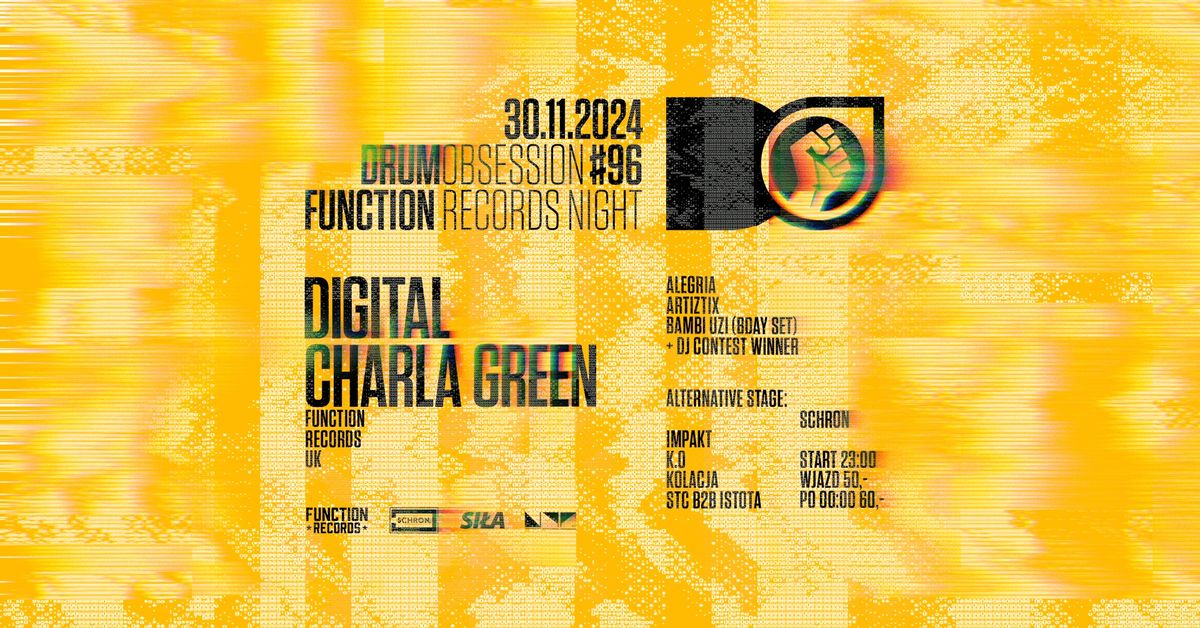 DrumObsession #96: Function Records Night w\/ DIGITAL & CHARLA GREEN