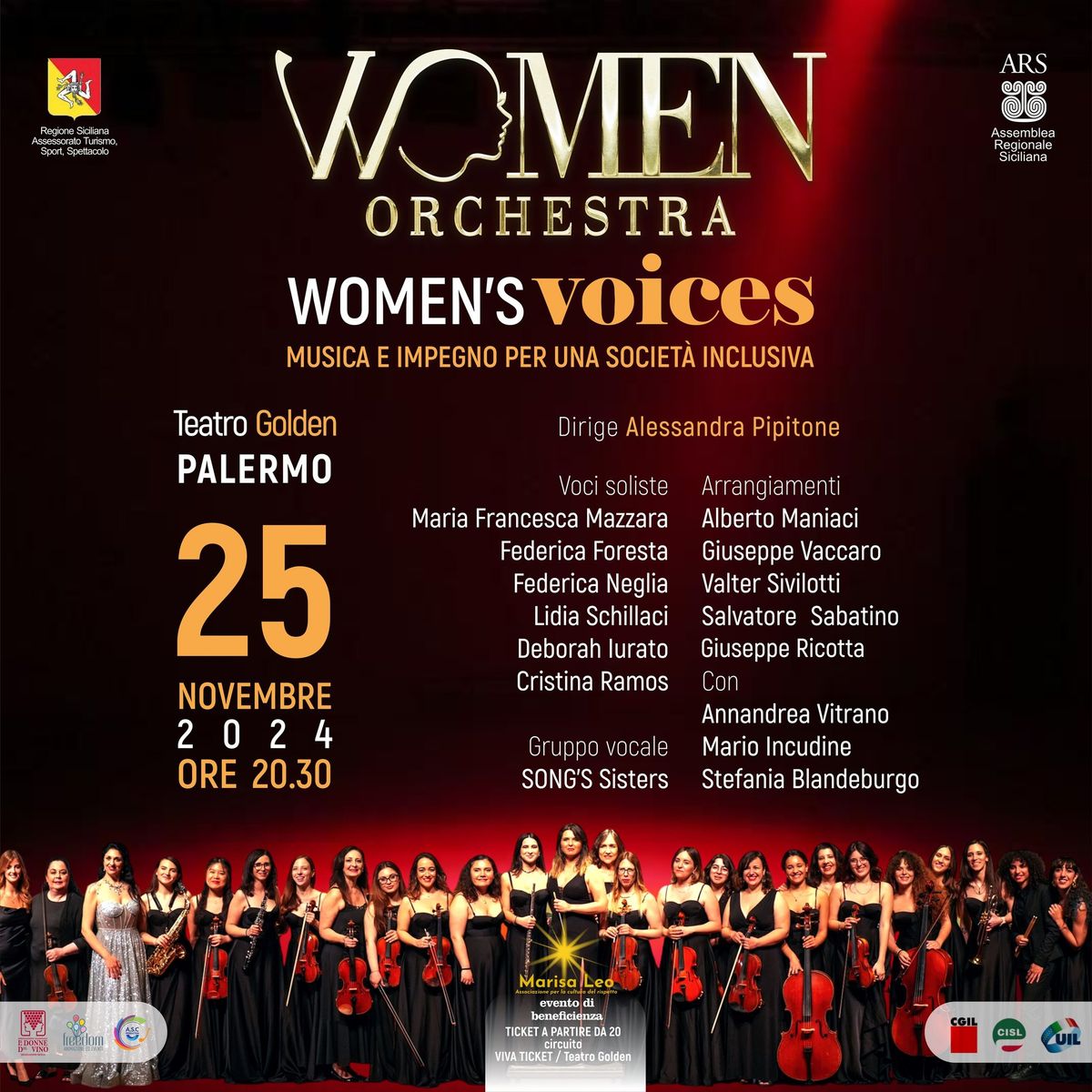 WOMEN'S VOICES - Women Orchestra & Ospiti d\u2019Eccezione | PALERMO 