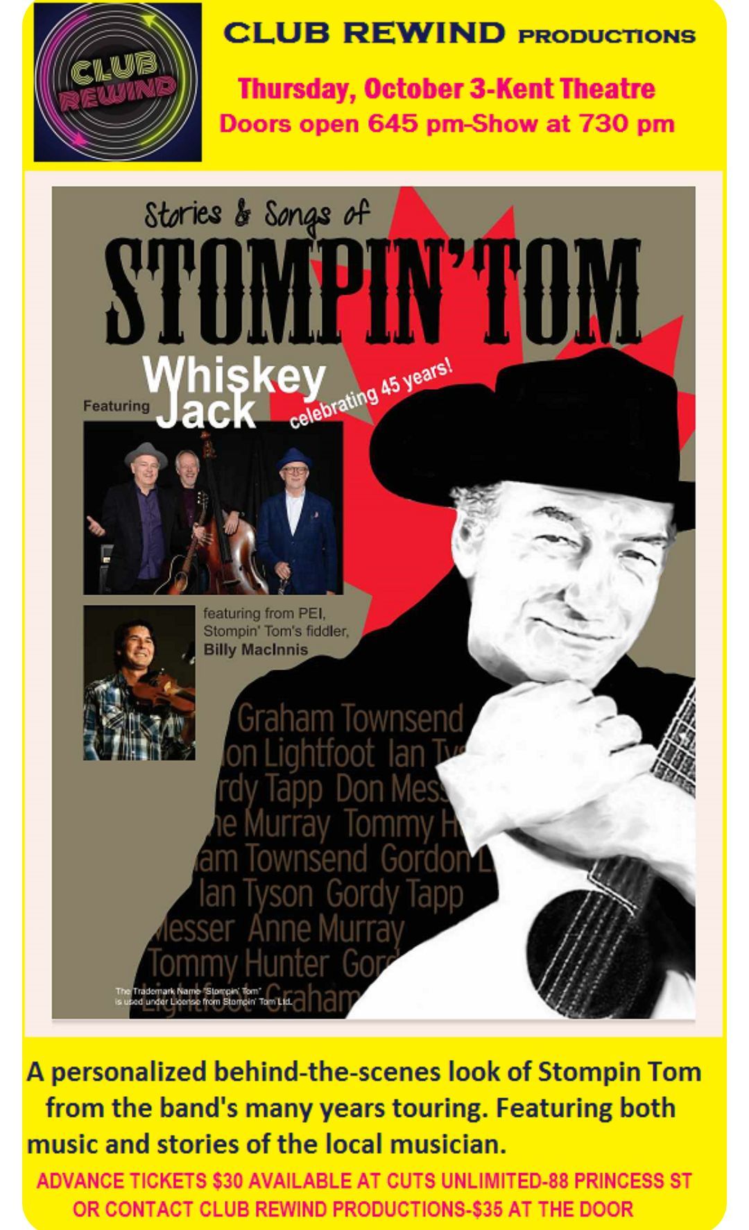 the Stories & Songs of Stompin' Tom by Whiskey Jack