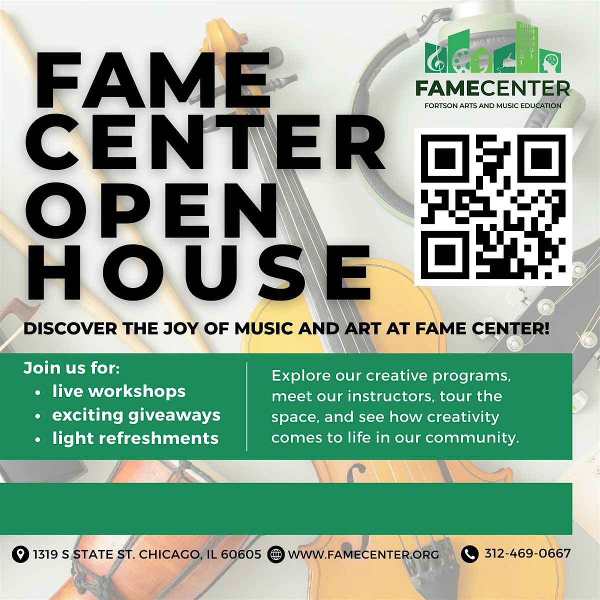 FAME Center Open House: Explore Music, Art, & Theater in Chicago
