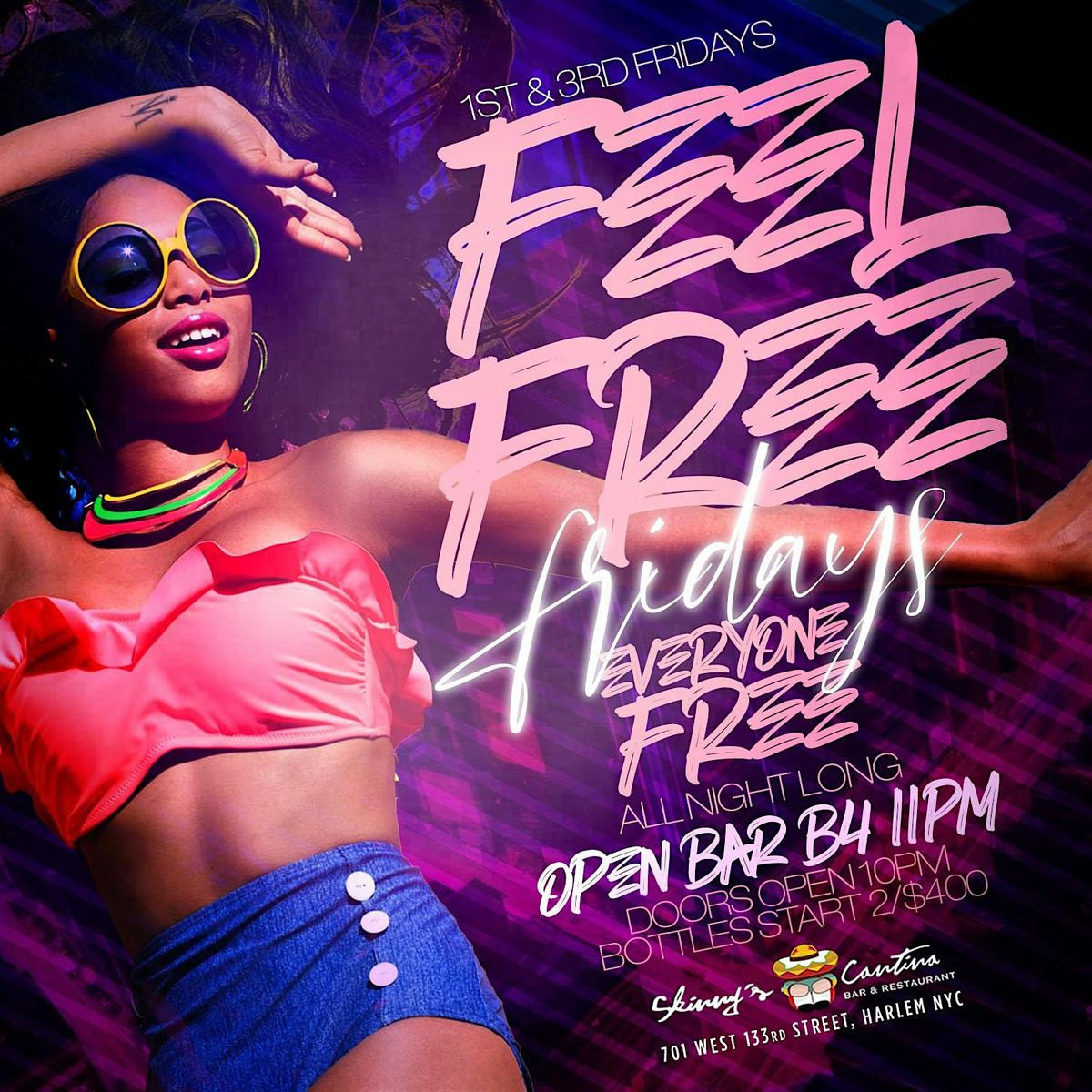 Feel Free Fridays, Open Bar, Free Entry All Night, Live DJ, Late Food Menu