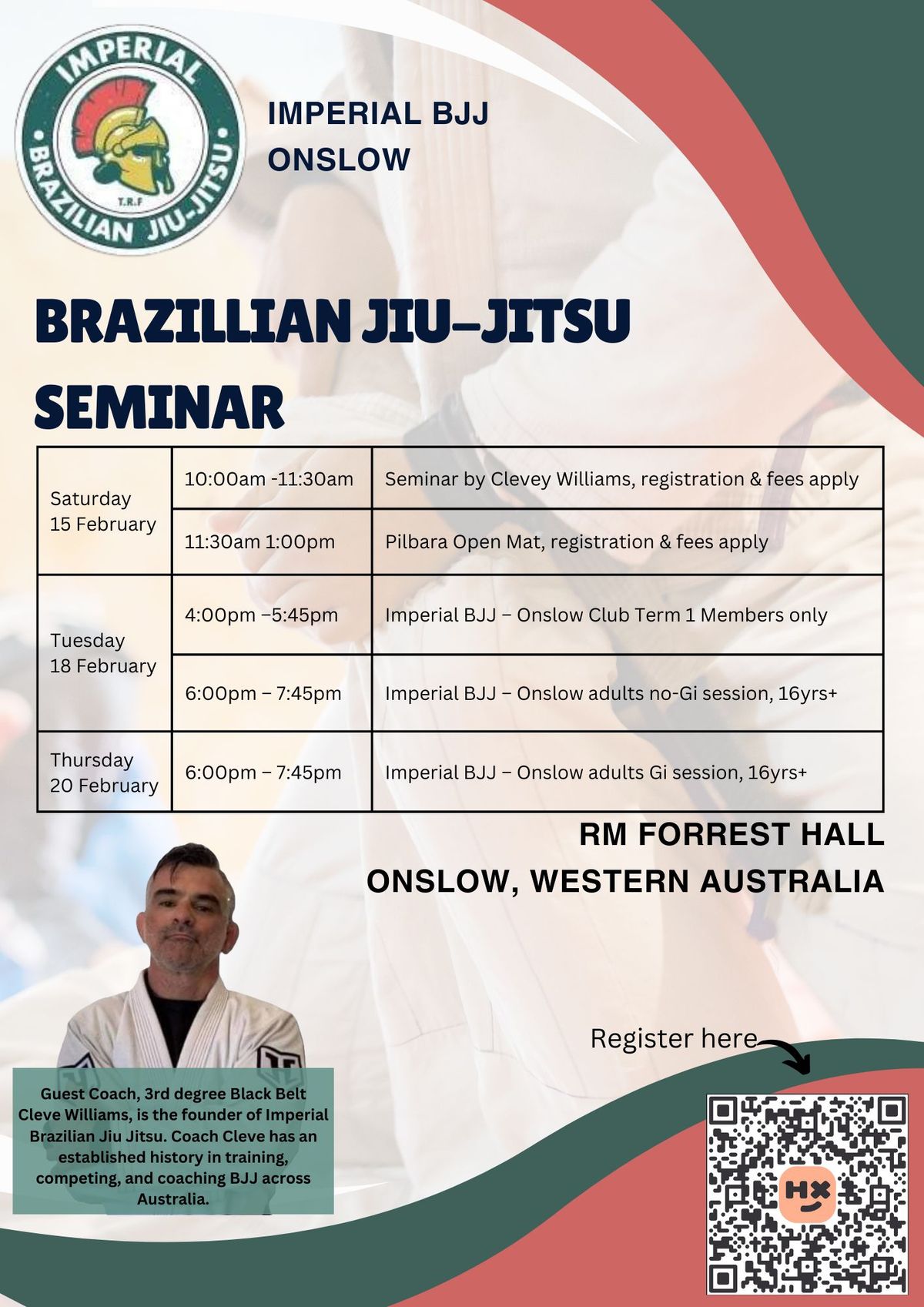 Imperial BJJ - Onslow, Seminar with Clevey Williams & Pilbara Open Mat