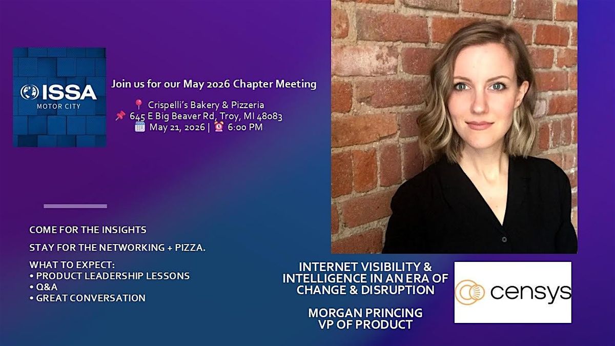 ISSA Motor City Monthly In-Person Meeting - May 21, 2026 - RSVP