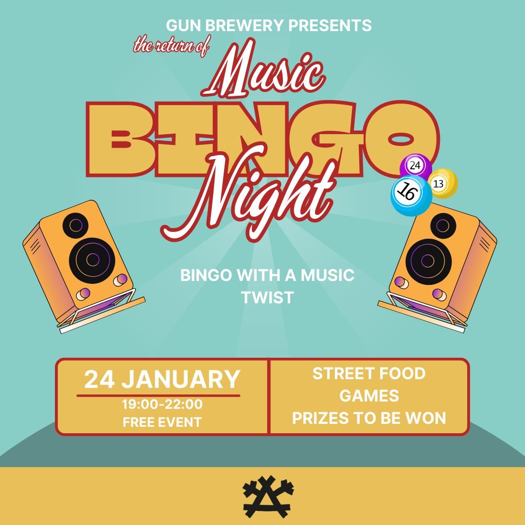 GUN BREWERY TAPROOM - MUSIC BINGO NIGHT - FREE EVENT