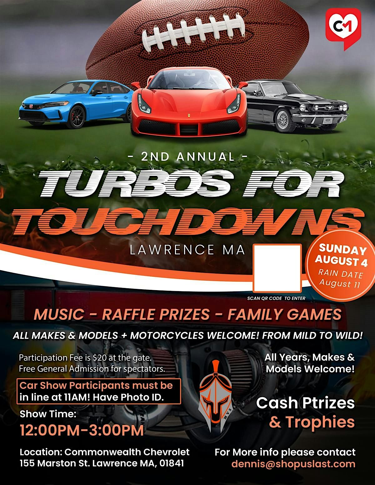 2nd Annual Merrimack Valley Spartans "Turbos for Touchdowns" Car Show