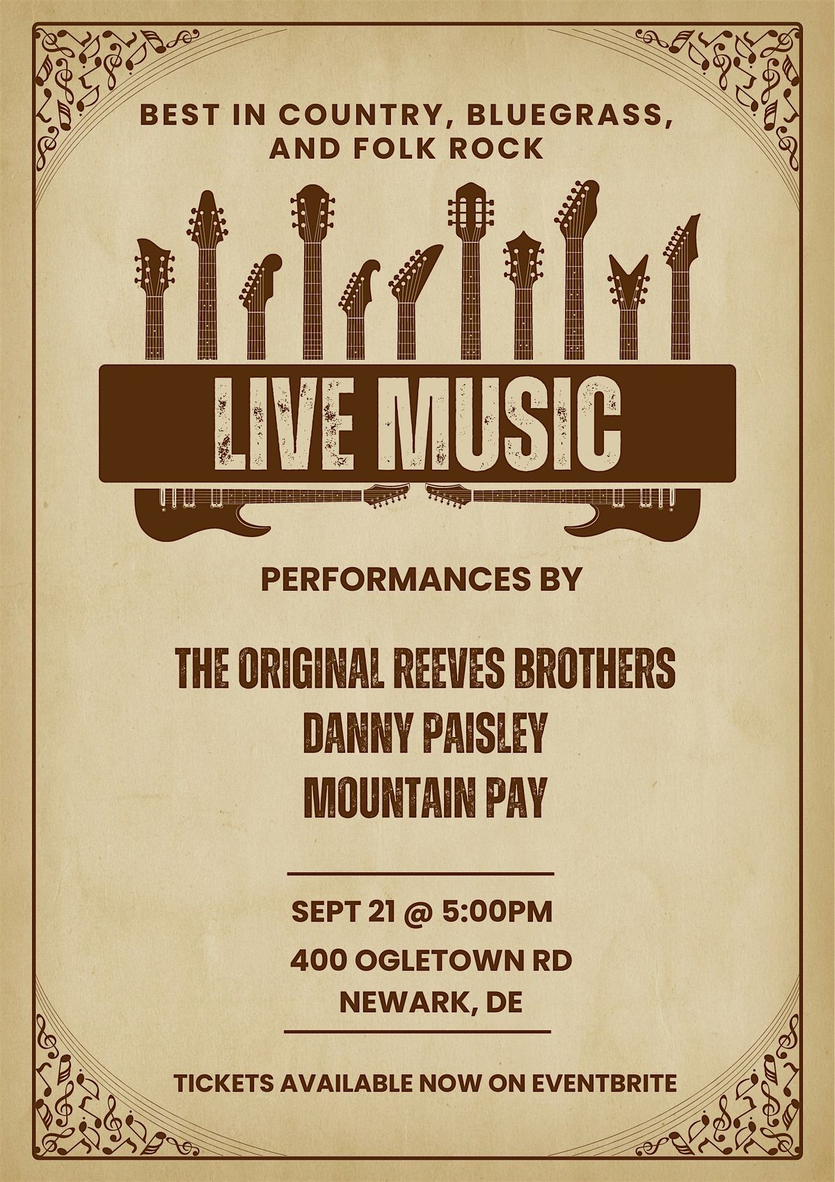 Danny Paisley and Southern Grass along with The Original Reeves Brothers and Mountain Pay