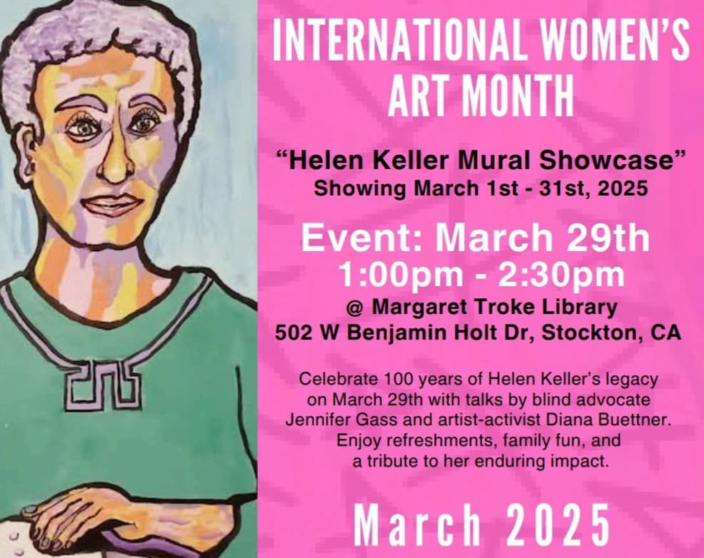 International Women\u2019s Month Art Hop: Helen Keller Mural Showcase