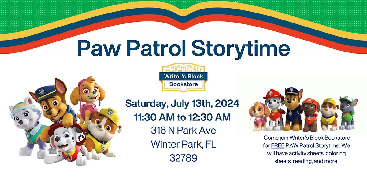 PAW Patrol Story Time and Activities