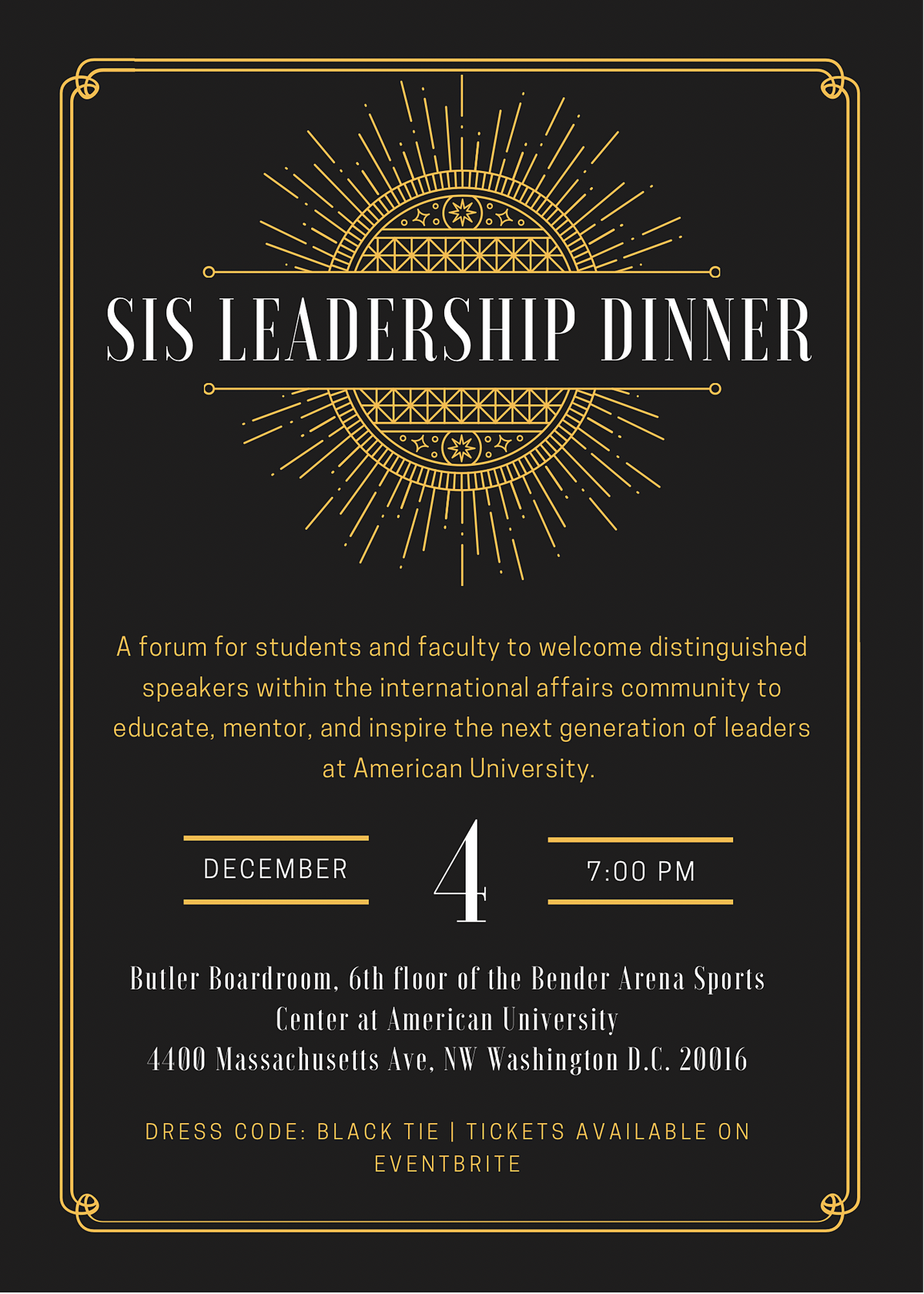 The American University SIS Leadership Dinner