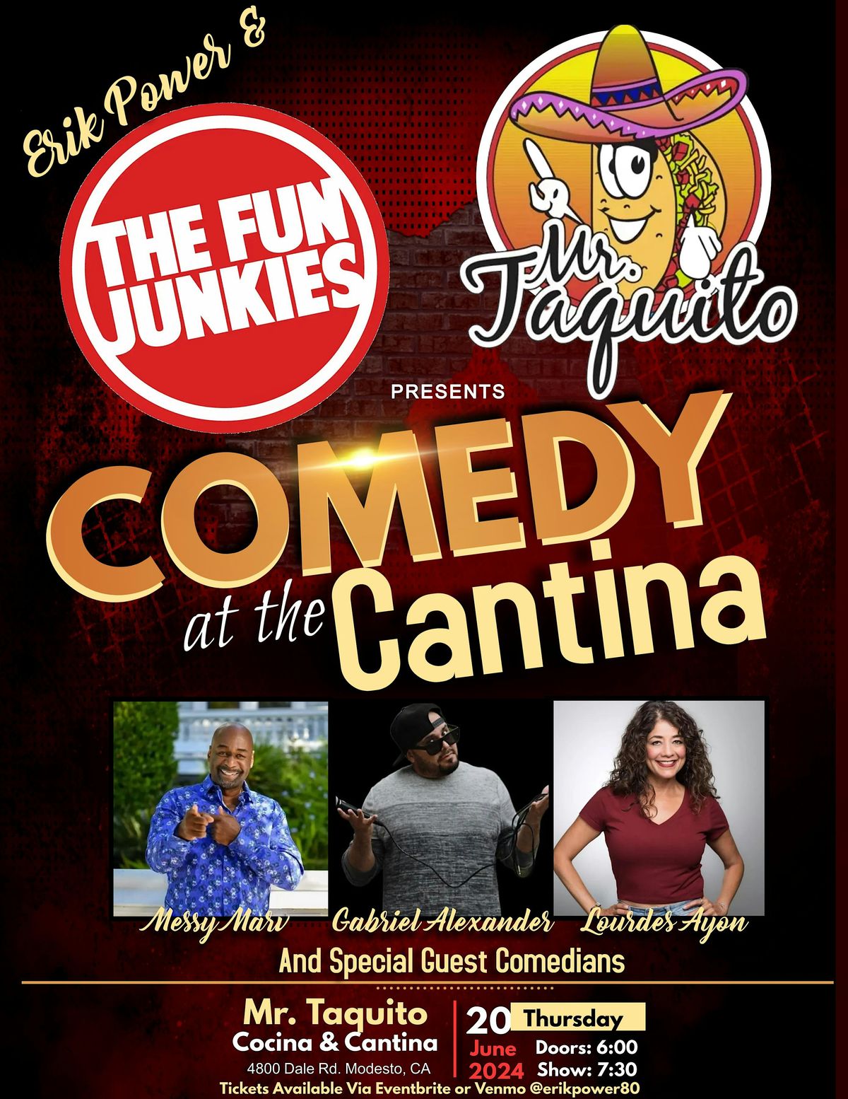 Erik Power & The Fun Junkies present Comedy at the Cantina