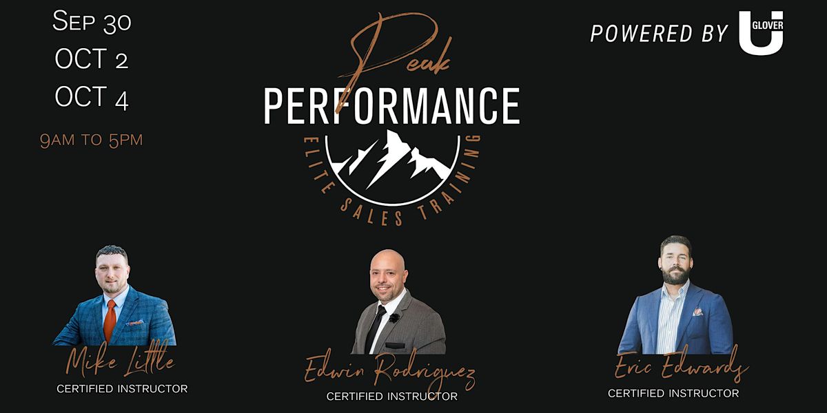 Peak Performance Elite Sales Training Powered By GloverU