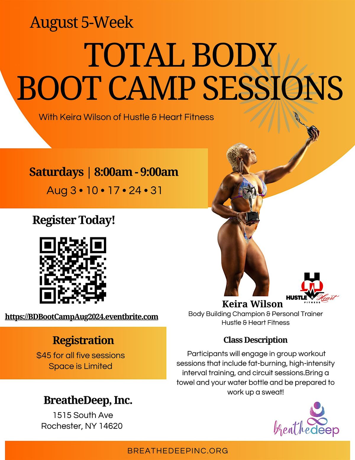 August 2024 5-Week Total Body Boot Camp Training